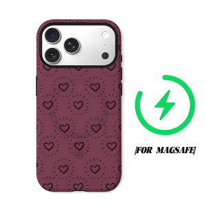 Doodle Burst Hearts Phone Case for iPhone 18 17 16 15 14 13 12 11 Air Pro Max Plus Double-layer Cover
