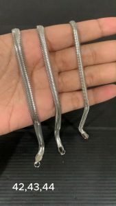 Gelang Belut Silver Pria Wanita Titanium Stainless Steel 316L Silver Anti Karat Anti Luntur Gelang Aksesoris Tangan Rantai Pria Men Chain Bracelet Titanium Premium