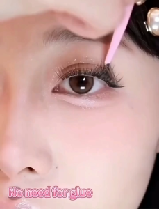 [Free Tweezer] BQI Eyelashes Super Sticky False Eyelashes Glue-free False Eyelashes Self-adhesive Eyelash Grafting for Beginners  Natural Eyelash Extensions Thicken Curl Eyelash Reusable Eye Makeup BQI SB