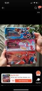 Tempat Pensil Kaleng Karakter Kartun FY 6721 set tulis / K 658