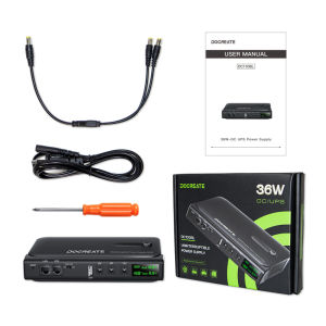 DC UPS Uninterruptible Power Supply System 5V-24V Output 4x18650 Replaceable Battery for Router NAS Modem and Security Monitor