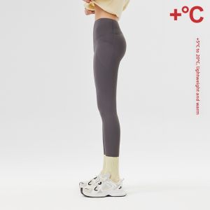 Miiow | High Waist Yoga Pants Womens Outdoor Wear Spring Autumn Winter Fitness Sport Bottoming Shark Skin Pants Nine Points
