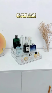 [SG Local Stock]Perfume Organizer 3-Layer Perfume Display Rack Transparent Cosmetics Stand Organiser Holder Transparent