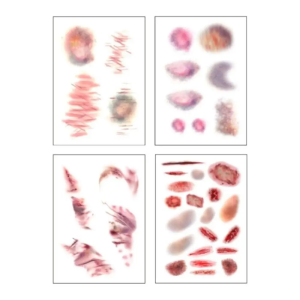 1/100Pcs Halloween Simulated Scar Temporary Waterproof Tattoos Wound Bruising Tattoo Stickers Lasting Cosplay Fake Tattoo