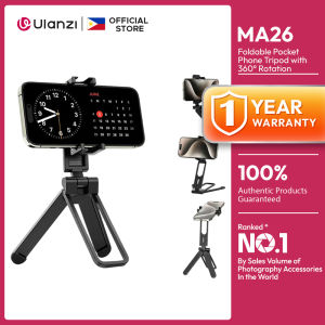 Ulanzi MA26 Foldable Pocket Phone Tripod Expand and Fold with 360 Rotatable Dual Cold Shoe Mount for Vloging Live Streaming