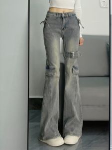 Quần Jeans Ống Loe Cạp Cao Phong Cách Retro Cho Nữ Quần Dài Ôm Dáng Mùa Xuân Mới Về Quần Ống Loe Cạp Cao Quần Dài Thường Ngày