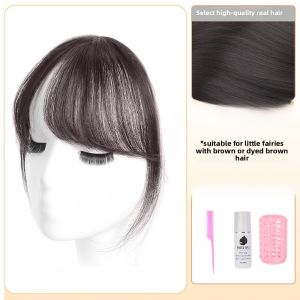 Natural Looking Thin Invisible Womens Hair Extension Pieces Real Hair Material Side Bangs Fake Hair Pieces for Hair Styling