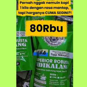 Kopi Robusta 1kg Sidikalang Asli Medan | Kopi Bubuk Hitam Kental