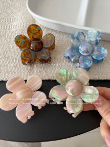 Elegant Sweet Floral Shark Clip Hair Accessories Korean Style Ball Head Hair Grips Fashionable Hairpins for Women