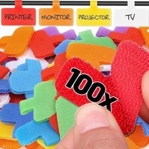 100PCS Writeable Data Cable Labels Waterproof Nylon Wire Cable Classification Storage Stickers Self Adhesive Stickers Cable Management Organizer