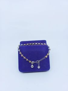gelang rante bola" kombinasi + 1bel/ gelang perak asli silver 925 lapis emas / gelang fashion wanita impor