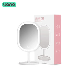 llano Gương Trang Điểm Đèn LED 4K HD Có Thể Điều Chỉnh Độ Sáng 90 Độ Đèn Để Bàn Mỹ Phẩm Gương Làm Đẹp Quà Tặng Lý Tưởng