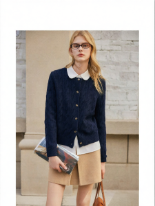 FAMANXUAN | Retro Twisted Flower Wool Cardigan Vintage Style