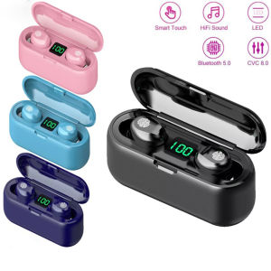 F9 Wireless Headphones Tws Bluetooth Earphones 5.0 Handfree 9D Stereo Sports Earbuds Waterproof Noise Reduction Headset