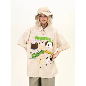 Áo Thun Nữ Tay Ngắn Thêu Khăn Cỡ Lớn 300 Pound Mùa Hè 2025 Dáng Rộng Phong Cách Đường Phố Nhật Bản Thời Trang