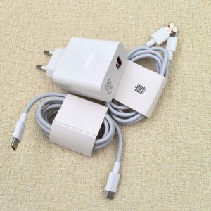 Sạc Nhanh Honor 66W SuperCharge EU Với PD/QC 3.0 2 Cổng Sạc Nhanh Cho 300 100 Pad GT2 Pro Magic Series 6 7 8 Cáp Type C Màu Trắng