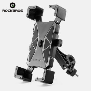 ROCKBROS Xe Đạp Giá để điện thoại 4.5-7.2 inch Điện thoại 360 ° xoay giảm xóc TPU Silicone giá đỡ điện thoại an toàn cài đặt xe đạp xe máy thiết bị xe máy điện