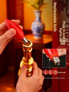 Electric LED Candle Light Indoor Home Decorations Long Burning Wealth God Candle Holder Plastic New Classical Style Branch Candle