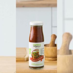 Green&Organic ซอสพริกเผา โซเดียมต่ำ สูตรลดโซเดียม25% พริกเผาคีโต ผู้ป่วยทานได้ ขนาด200มล.