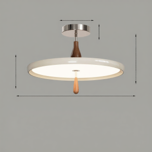 DGY | Creative Simple Design Mid-century Style Walnut Color Ufo Shaped Ceiling Light 293H