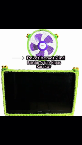 Paket Murah Home Set 2in1 - Bando TV 32 inc + Bando Kipas - Warna-warni Karakter Lucu - Hemat dan Rapih (Termasuk Unboxing Video)