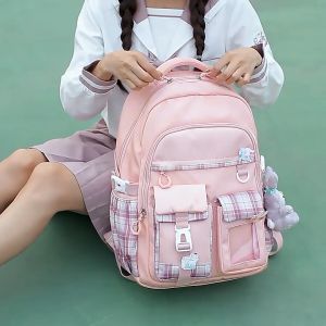 Azgalery T298 Tas Sekolah Ransel Anak Perempuan Cewek Kekinian Nilon Girl School Backpack Trendy COD