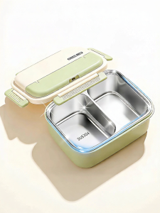 XIAOCHUSHU | Hộp Cơm Inox An Toàn Lò Vi Sóng Kèm Bộ Dao Thìa
