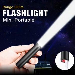 MINI Flashlight USB Charging Telescopic Flashlight Waterproof Concentrating Light Outdoor Mini Portable Flashlight