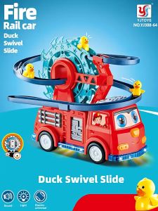 MEKANSM Mainan Anak Mobil Pemadam Perosotan Putar Bebek Hadiah