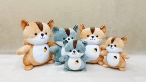 Boneka Tupai Sit Animal Tupai Bordir Kacang Ukuran 9