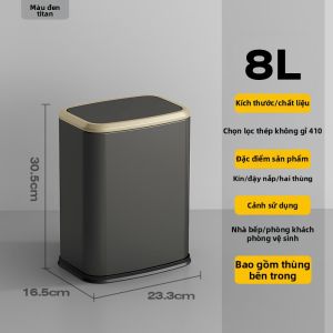 Thùng Rác Inox Dung Lượng Lớn Cho Nhà và Phòng Tắm