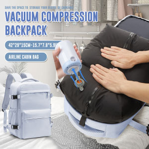 Vacuum Compression Backpack with Pump Wizzair Easyjet Cabin Bag Travel Backpack for Women Men Airplane Hand Luggage Laptop Bag