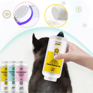 Pet Dry Cleaning Powder Grooming Dry Shampoo: No Rinse Cleaning for Cats, Dogs & Rabbits