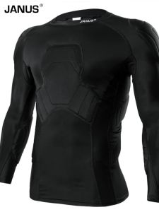 Thickened Long Sleeve Football Jersey for Men Rugby Goalkeeper Uniform Tight Fit Clothing Sponge Anti-collision Sports Shirt