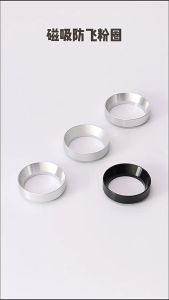 51/58mm Espresso Dosing Funnel Magnetic Aluminum Coffee Filter Ring Compatible Portafilter For Brewing Coffee Powder Tool Coffee Espresso Dosing Funnel Ring Catcher with Magnetic Stainless Steel Fits for Portafilter