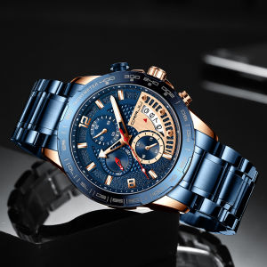 CRRJU Mens Watches Fashion Stainless Steel Business Watch Luxury Luminous Waterproof Chronograph Quartz Watch (2281)