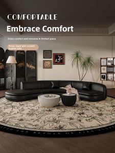 HSMJ | Retro Black Curved Designer Sofa