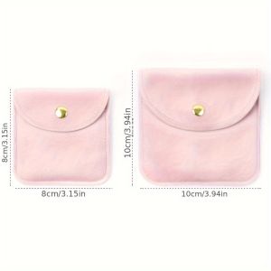 2pcs Jewelry Bags Snap Button Soft Velvet Bag Envelope Packaging Bag Wedding Gift Bracelet Necklace Earring Ring Storage Bag