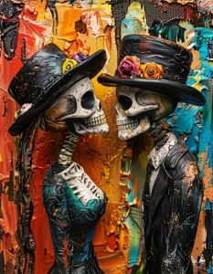 Kayou | Oil Painting By Numbers Halloween Themed Skeleton Kits Number Drawing Canvas DIY Pictures By Numbers Festival Decoration Gift