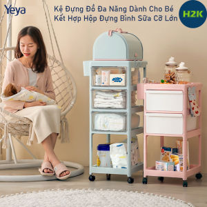 ( Có Sẵn Hàng ) Kệ Đựng Đồ Sơ Sinh Đa Năng Yeya Dành Cho Bé Kết Hợp Hộp Đựng Bình Sữa Cỡ Lớn Có Bánh Xe Đẩy Tiện Lợi