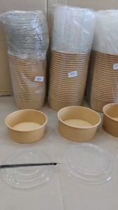 ถ้วยกระดาษคราฟท์ + ฝาPET แพคละ 25 ชุด