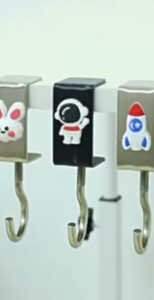 5Pcs Cartoon Style Adjustable Desk Hook Set Removable Hanger for Bags Caps Umbrella Storage