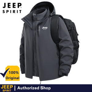 JEEP SPIRIT 3-in-1 Jacket Mens Outdoor Windbreaker Mountaineering Robe Waterproof Jacket Windproof Zipper Hiking Men