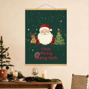 VIKAMA Cây Giáng Sinh Người Tuyết Treo Tường Thảm Giáng Sinh Vui Vẻ In Màu Đỏ Kỳ Nghỉ Mùa Đông Trang Trí Nhà Phòng Ngủ Treo Tường