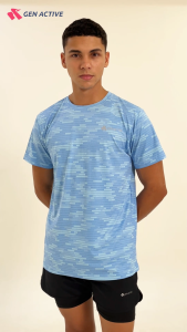 GEN ACTIVE Kaos Olahraga Pria Ice Silk Baju Olahraga Cowok Lengan Pendek Running Dry Fit