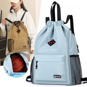 Large Capacity Sports Backpack Foldable Swimming Fitness Training Basketball Bag Travel Bag with Drawstring Youth Nylon Bag