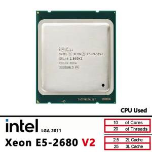 Intel | Bộ Xử Lý CPU Intel Xeon E5-2680V2 10 Nhân 2.8GHz 115W LGA 2011 Dành Cho Máy Chủ - Đã Qua Sử Dụng Hiệu Năng Cao 20 Luồng Hỗ Trợ Bộ Nhớ DDR3