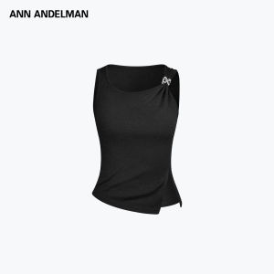 ANN ANDELMAN | Slim Fit Slash Collar Sleeveless Knit Vest
