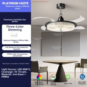 BOHUITE | Invisible Luxury Resin Fan Light For Living Dining Room