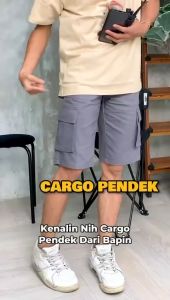 BAPIN Celana Cargo Pendek Cream - Short Cargo Pants
